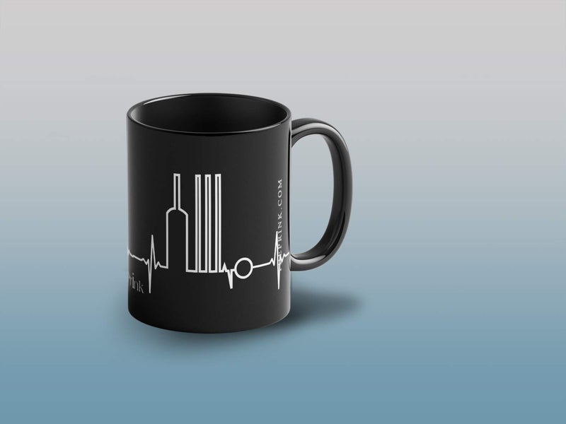 Prink Ceramic Coffee Mug - 1 Piece, Black, 330ml - Image 3