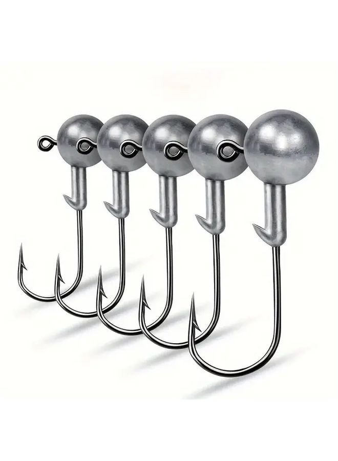 Crank Jig Head Hooks 10pcs 2 5g To 14g 0 09oz Silvery Hard Bait For Fishing - Image 1