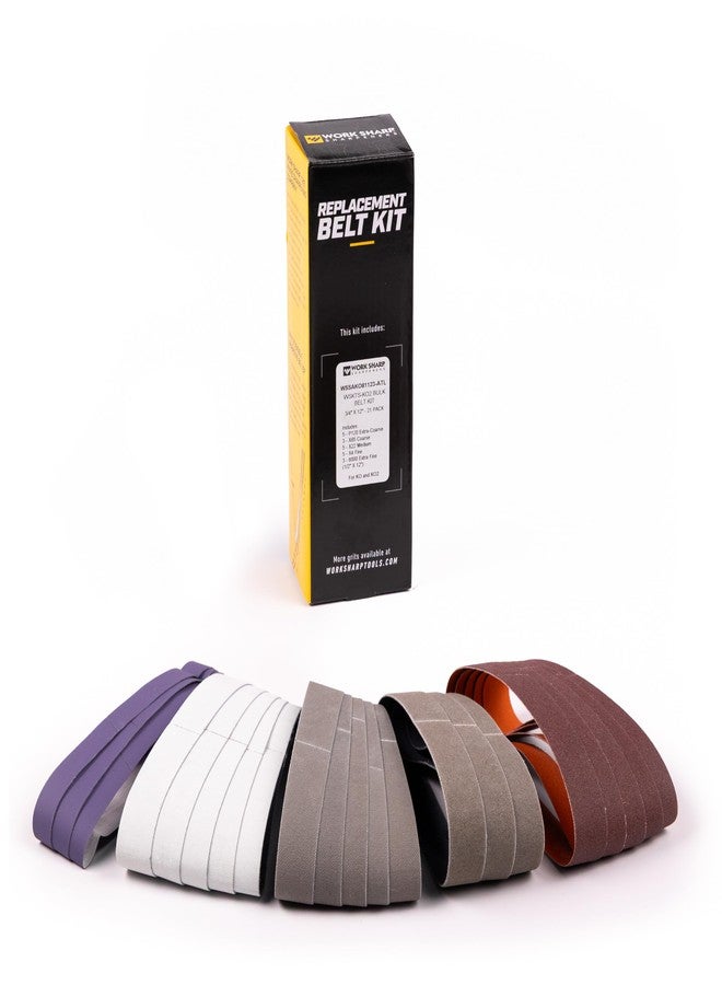 Work Sharp Bulk Bundle Value Pack, Ken Onion Replacement Abrasive Belt Kit, 21 Assorted Grits