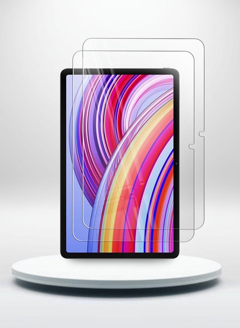 Techie عبوة 2 من واقي الشاشة الزجاجي المقسى الواضح HD لجهاز Xiaomi Redmi Pad Pro 12.1 بوصة / Xiaomi Poco Pad 12.1 بوصة 2024 خالي من الفقاعات وسهل التركيب - Image 1