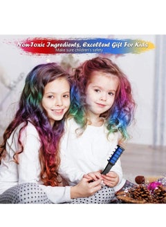 SYOSI Hair Chalk Comb for Girls Kids, 6 Pcs Temporary Bright Hair Color for Kids Girls Gifts Age 4 5 6 7 8 9 10+, Washable Hair Dye for New Year Children's Day Birthday Gift Cosplay  - Image 2