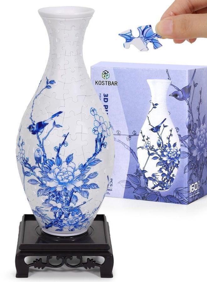 KOSTBAR 3D Puzzles for Adults, 160 Pieces Jigsaw Vases for Home Decor, Unique Arts and Crafts for Adults, Unique Gifts for Women & Men, Adult Hobbies for Women & Men, Rompecabezas 3D for Office Decor - Image 1