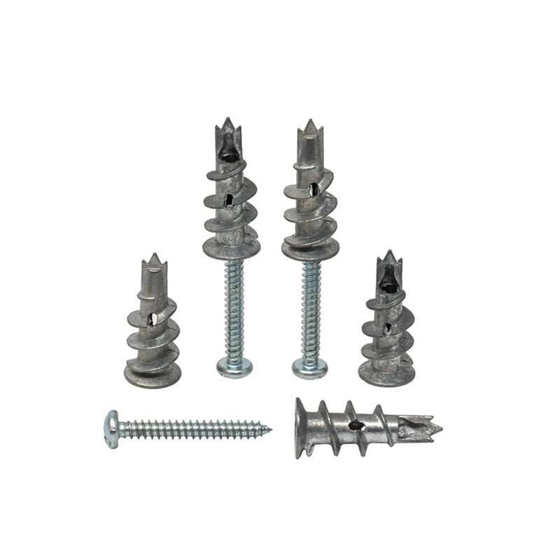 Self-Drilling Anchor 100pcs Zinc Alloy Plasterboard Drywall Anchor Hollow Wall Self-Drilling Plug with Tapping Screw Bolt - Image 1