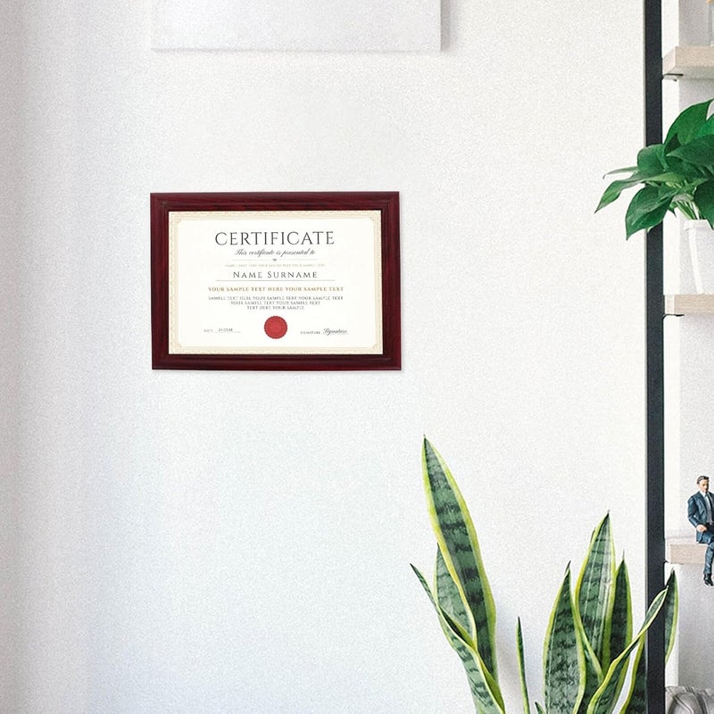 Homoyoyo Certificate Frame for Wall Mount 21x29.7cm A4 Size, Solid Wood Graduation Diploma Holder in Red Teak, College Degree Frame Display for Office and Home - Image 5
