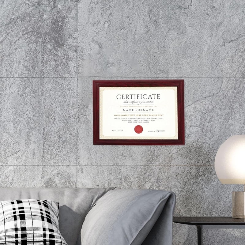 Homoyoyo Certificate Frame for Wall Mount 21x29.7cm A4 Size, Solid Wood Graduation Diploma Holder in Red Teak, College Degree Frame Display for Office and Home - Image 4