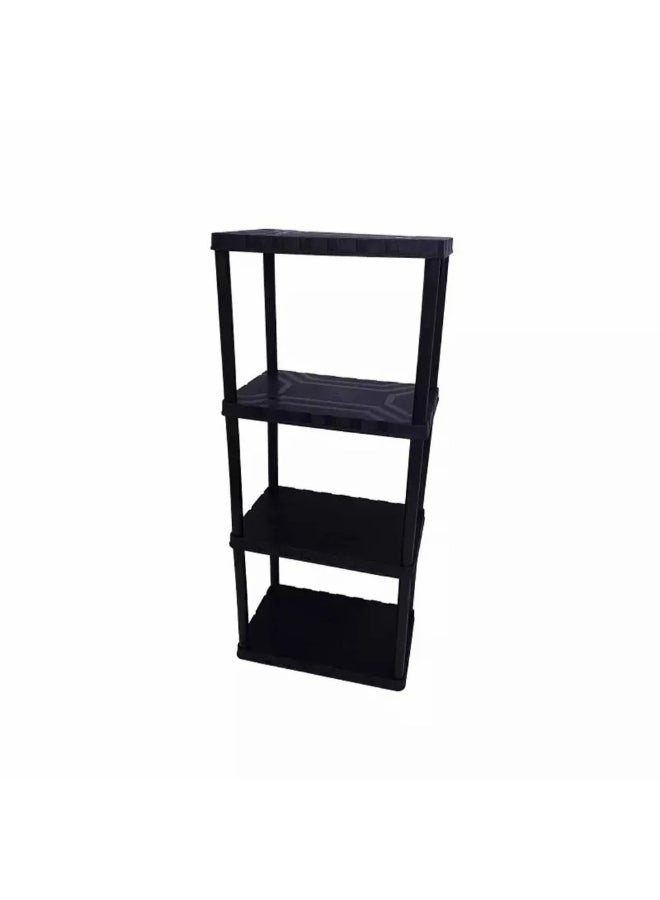 Tactix 4-Tier Freestanding Rectangular Plastic Shelving Rack Black 126.2 x 35.6 x 56 cm 320400 - Image 3