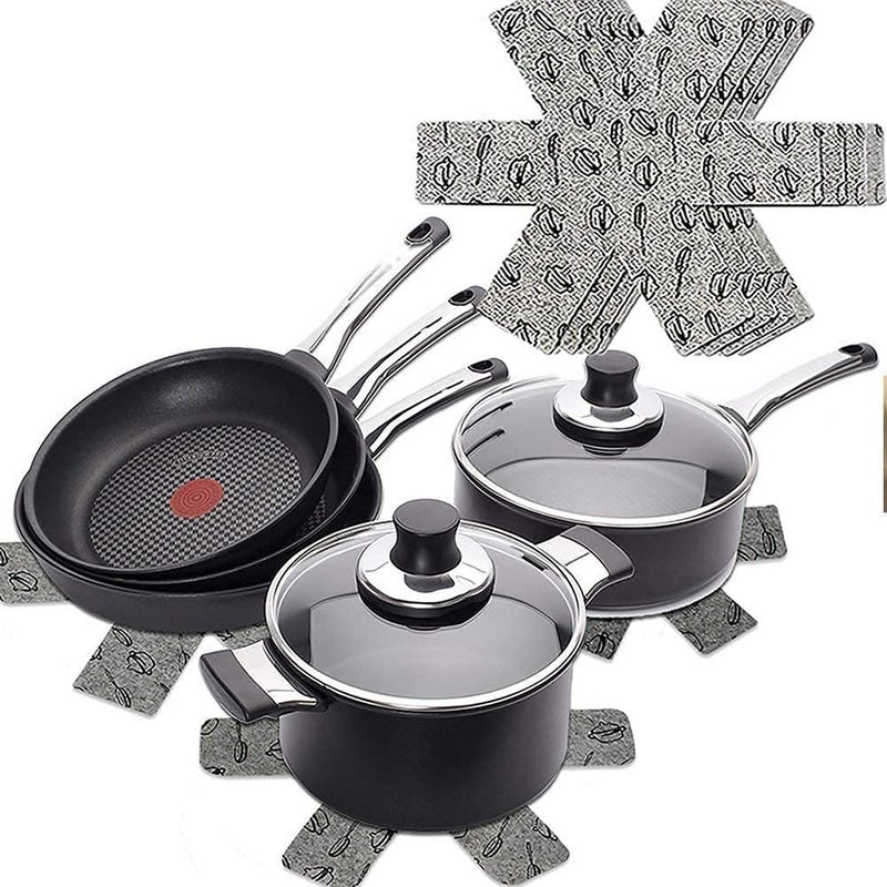 XUTONG Pot and Pan Protectors, Set of 12 and 3 Different Size, Cookware Protector Set/Pots and Pans Dividers/Pans Separator Anti-Slip to Avoid Scratching or Marring When Stacking - Image 5