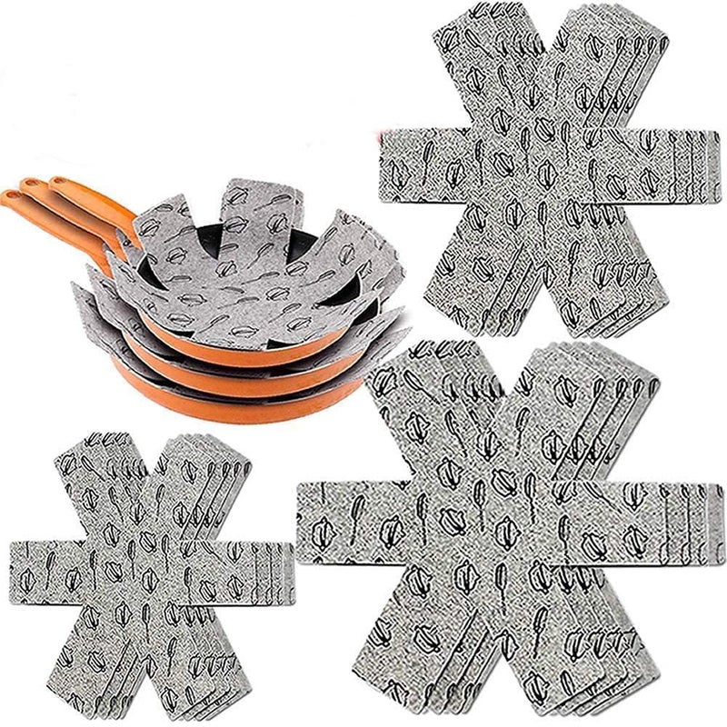 XUTONG Pot and Pan Protectors, Set of 12 and 3 Different Size, Cookware Protector Set/Pots and Pans Dividers/Pans Separator Anti-Slip to Avoid Scratching or Marring When Stacking - Image 1