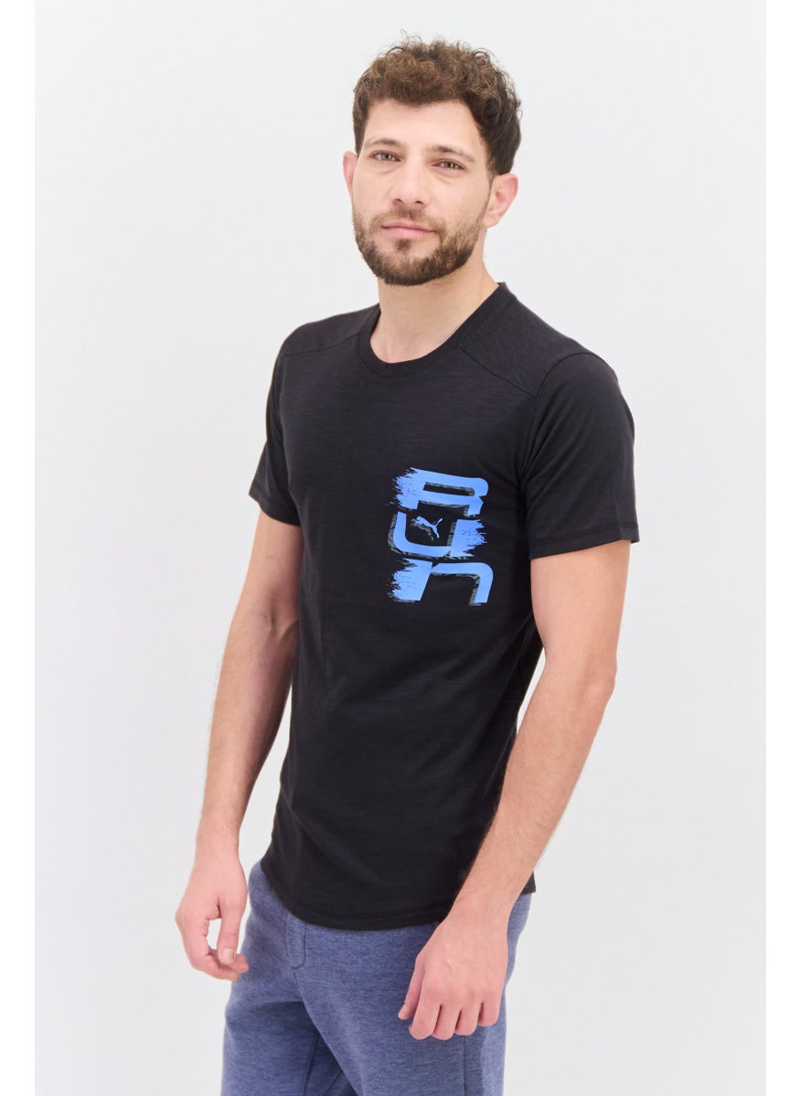PUMA Men Sportswear Fit Crew Neck Short Sleeve Running T Shirt, Black  - Image 4