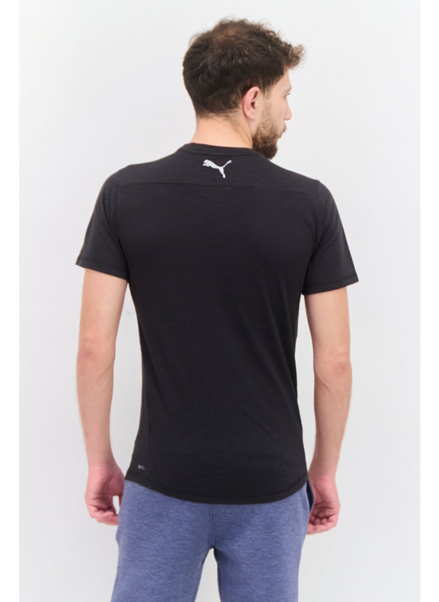 PUMA Men Sportswear Fit Crew Neck Short Sleeve Running T Shirt, Black  - Image 3