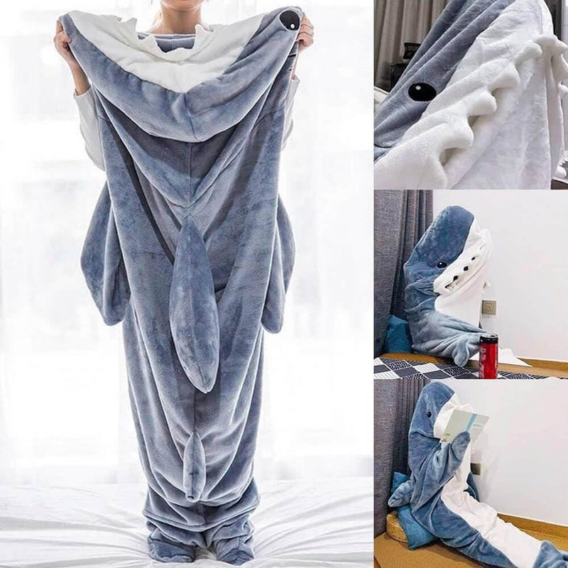 inkArts Shark Blanket Hoodie - Adult Shark Sleeping Bag & Cozy Flannel Hoodie - Image 4
