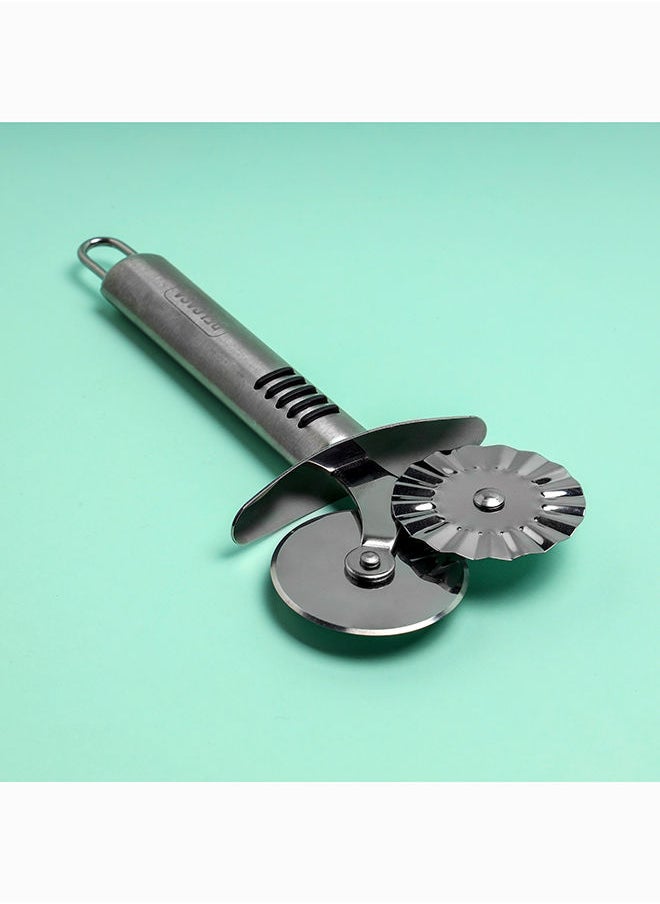 DELCASA Delcasa Double Stainless Steel Pizza Cutter with TRP Handle, DC2423  - Image 2