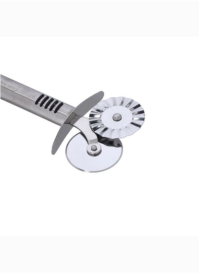 DELCASA Delcasa Double Stainless Steel Pizza Cutter with TRP Handle, DC2423  - Image 5