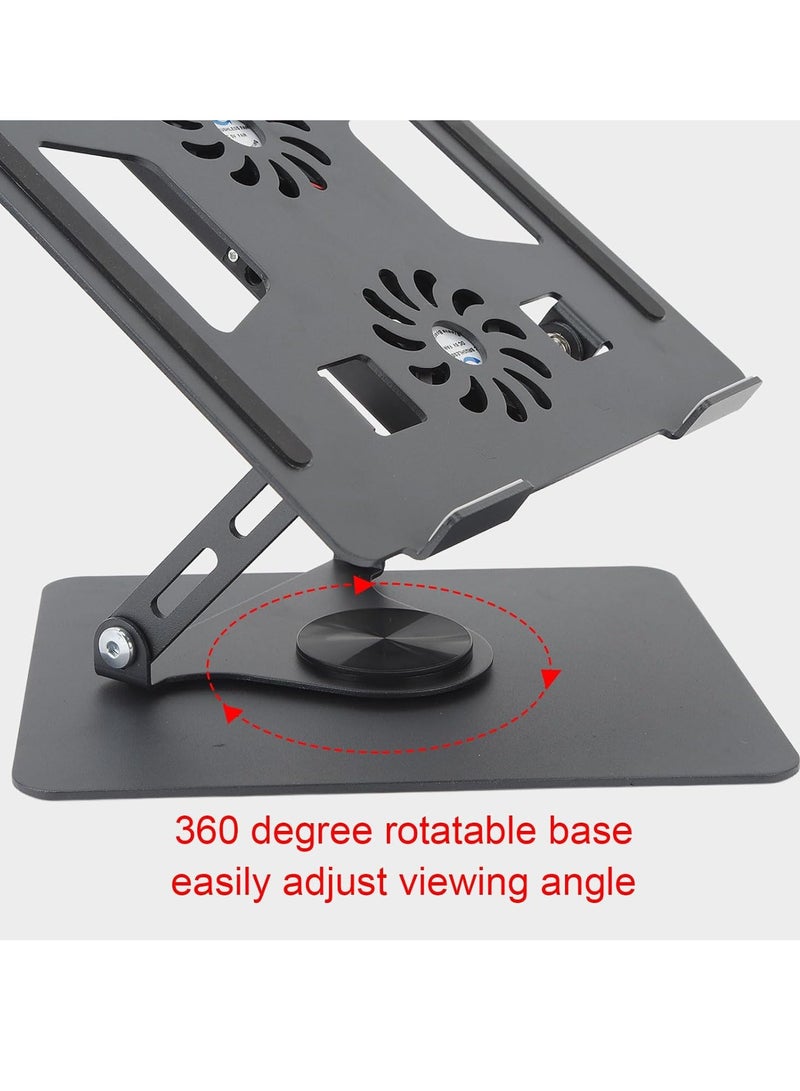 FOCUS Laptop Stand Adjustable Computer Stand Ergonomic Laptop Riser with 360° Rotating Base Notebook Stand Compatible with All 10-17” Laptops - Image 3