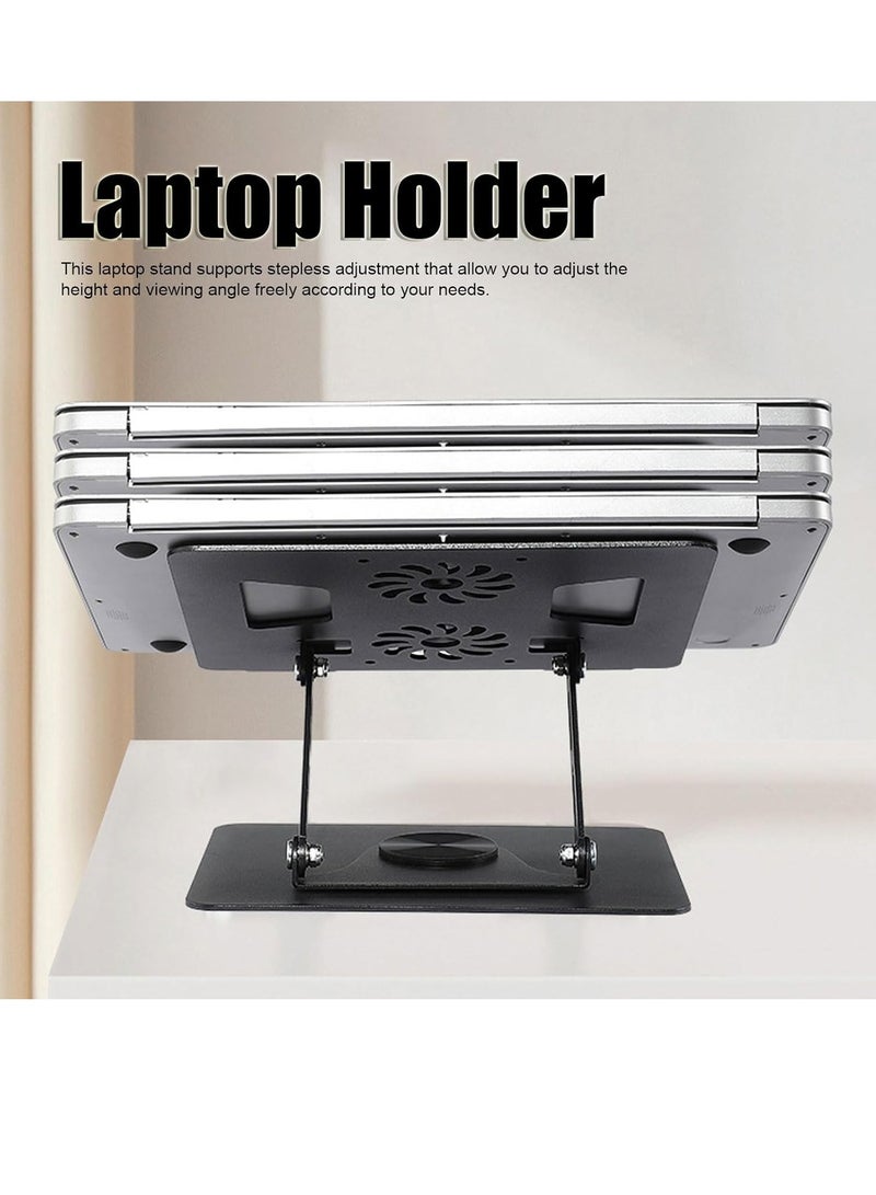 FOCUS Laptop Stand Adjustable Computer Stand Ergonomic Laptop Riser with 360° Rotating Base Notebook Stand Compatible with All 10-17” Laptops - Image 4