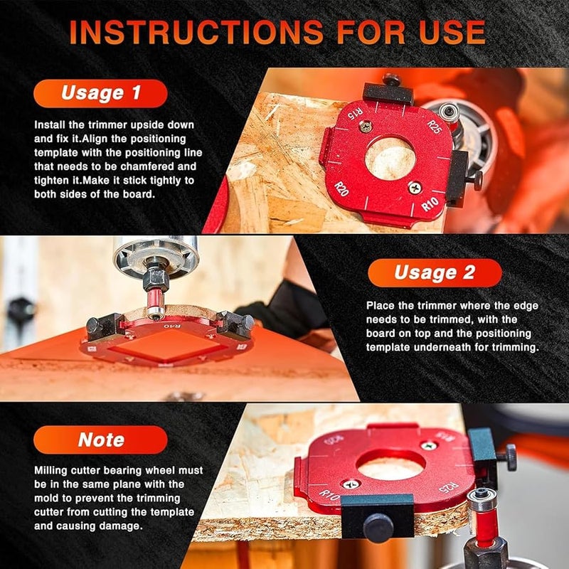 Aluminum Alloy Router Jig Templates Set for Woodworking Radius R10 R15 R30 R35 R40 R50 - Image 3