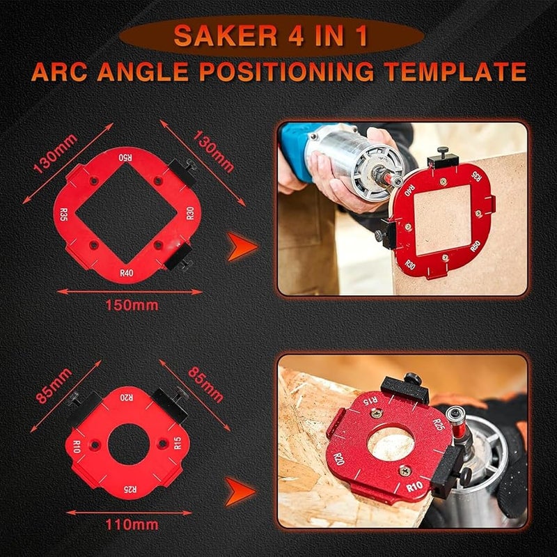 Aluminum Alloy Router Jig Templates Set for Woodworking Radius R10 R15 R30 R35 R40 R50 - Image 2