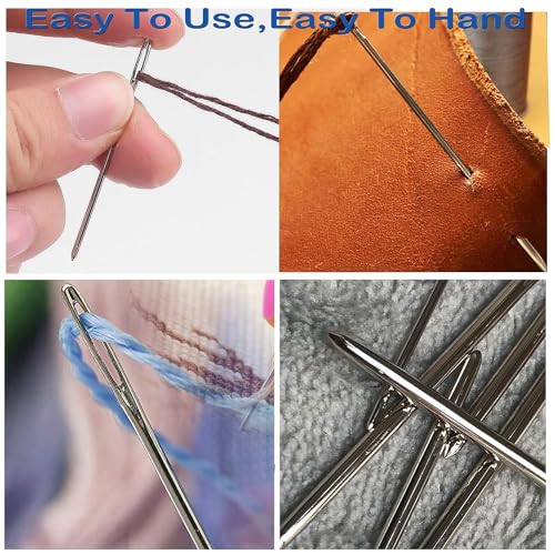 SKINPLUS 9 Piece Stainless Steel Yarn Knitting Needles, Sewing Needles, Crafting Knitting Weaving Stringing Needles - Image 3