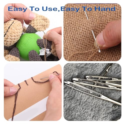 SKINPLUS 9 Piece Stainless Steel Yarn Knitting Needles, Sewing Needles, Crafting Knitting Weaving Stringing Needles - Image 4