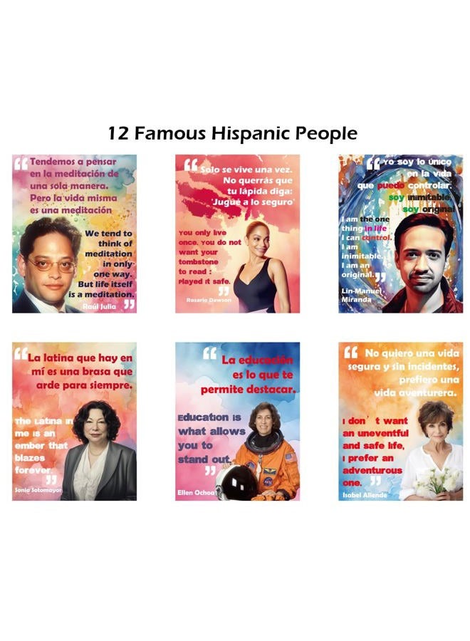 1step2dream Spanish English Hispanic Heritage Month Posters for Classroom | Motivational Posters for Classroom | Inspirational Hispanic Quotes | School Decorations Watercolor - Image 5