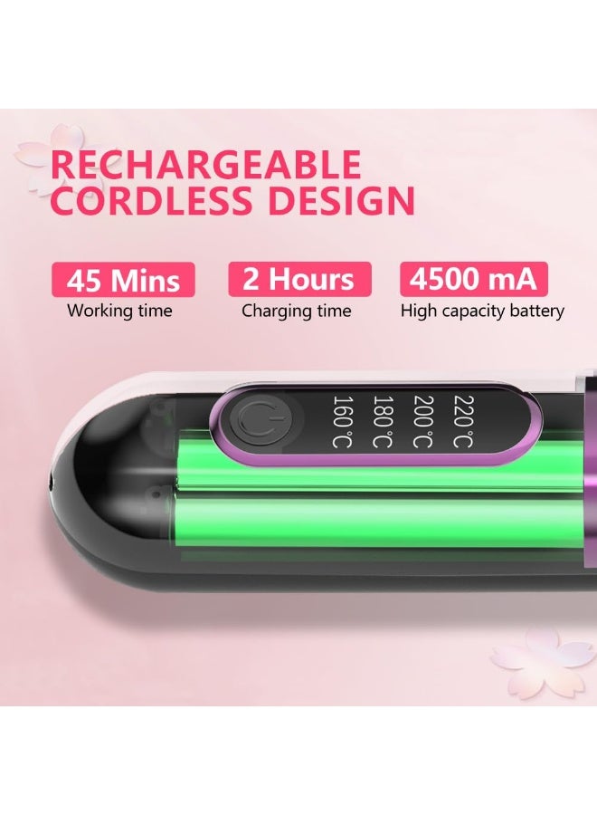 Arabest Cordless Hair Straightener Brush, Portable Straightening Brush for Women, Mini Negative Ion Hot Comb for Travel, 30Mins Auto-Off, USB Rechargeable, Fast Heating 4 Temperature Settings - Image 4