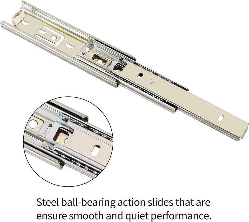 URBEST Ball Bearing Drawer Slides Full Extension 6 Inch Telescopic Slider for Cabinet, 1Pair (6-Inch) - Image 3