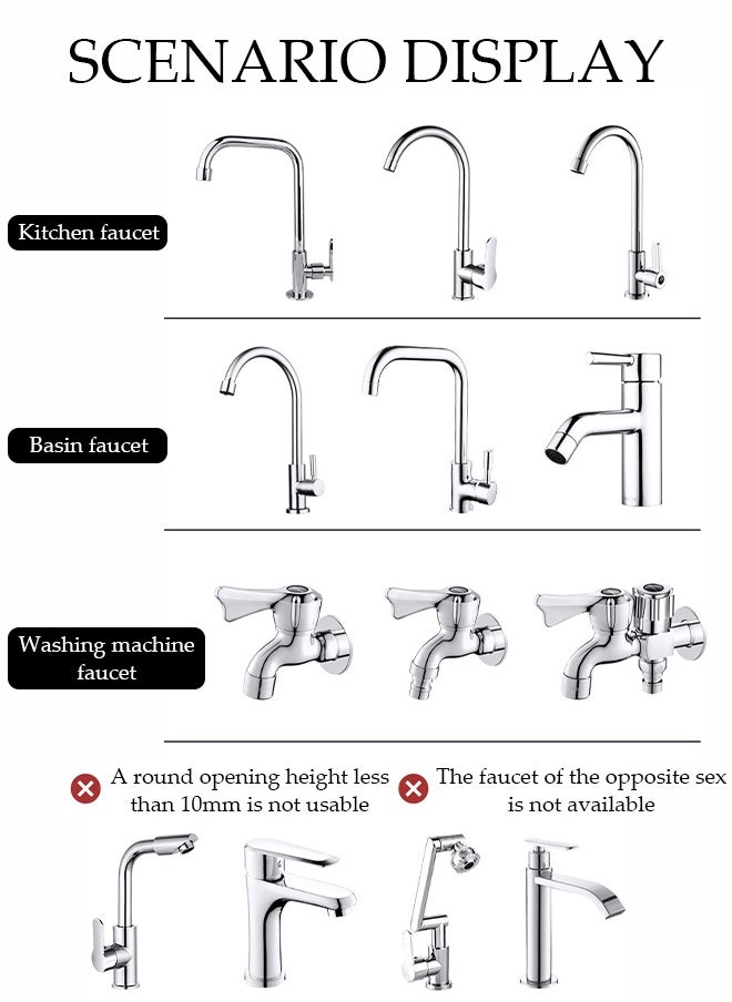 3 Pcs Faucet Water Filter，6 Layer Cartridge Activated Carbon Filters,360 Rotating Water-Saving Nozzle Filter Faucet for Kitchen BathroomDetachable For Cleaning And Reuse，Suitable for Circular Faucets with A Diameter of 15mm-23mm