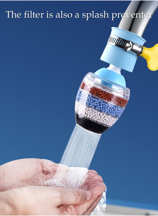 3 Pcs Faucet Water Filter，6 Layer Cartridge Activated Carbon Filters,360 Rotating Water-Saving Nozzle Filter Faucet for Kitchen BathroomDetachable For Cleaning And Reuse，Suitable for Circular Faucets with A Diameter of 15mm-23mm
