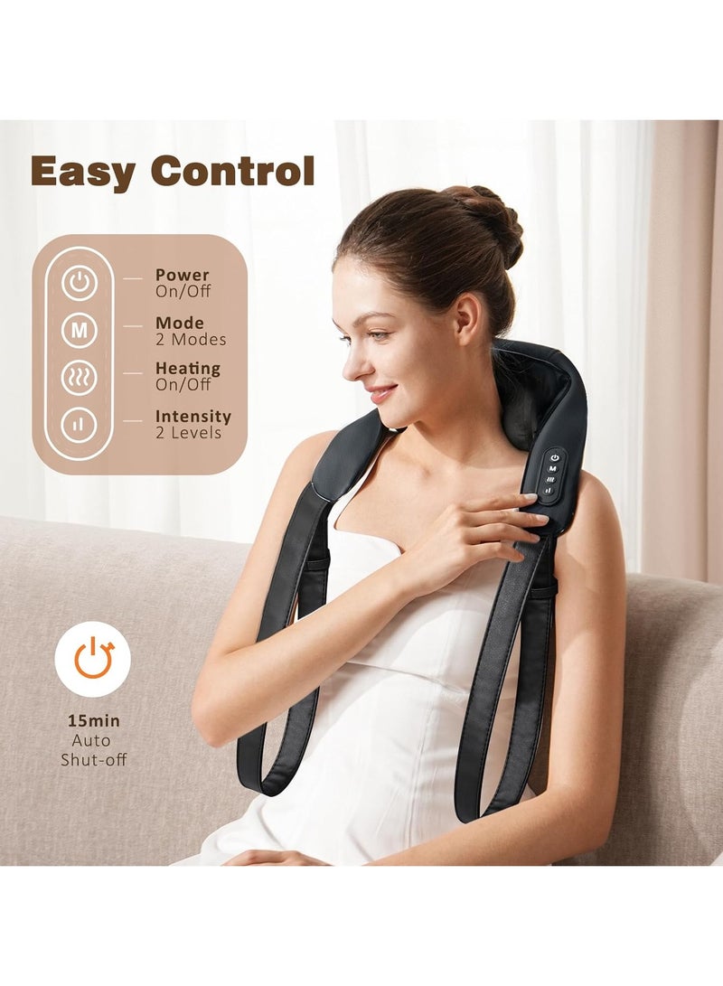 Loquat Neck Shoulder Massager with Heat, Cordless Deep Tissue 4D Expert Kneading Massager, Shiatsu Neck and Shoulder Massage Pillow for Neck, Traps, Back and Leg Pain Relief, Gifts for Men Women Mom Dad - Image 4