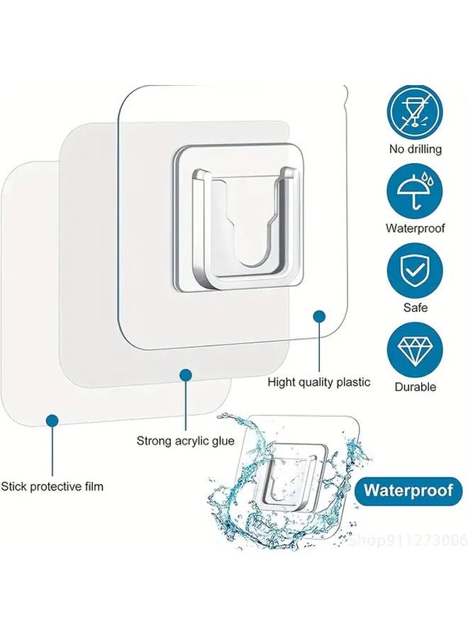 40 قطعة خطافات لاصقة متينة واضحة لا حاجة للحفر، كوب شفط قوي للحمام والمطبخ - Image 5