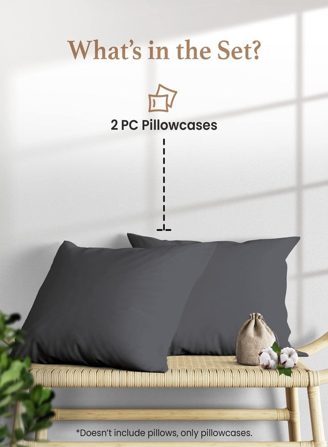 Good Sleep Bedding 1000 TC Black King Pillowcases Set of 2 100% Egyptian Cotton Pillow Cases with Long Staple Cotton & Sateen Weave, Silky Soft Hotel - Like Bed Pillow Covers for Comfy Sleeping, Snug Fit - Image 2
