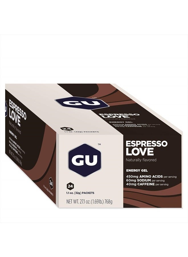 GU ENERGY GEL GU Energy Original Sports Nutrition Energy Gel, Vegan, Gluten-Free, Kosher, and Dairy-Free On-the-Go Energy for Any Workout, 24-Count, Espresso Love - Image 1