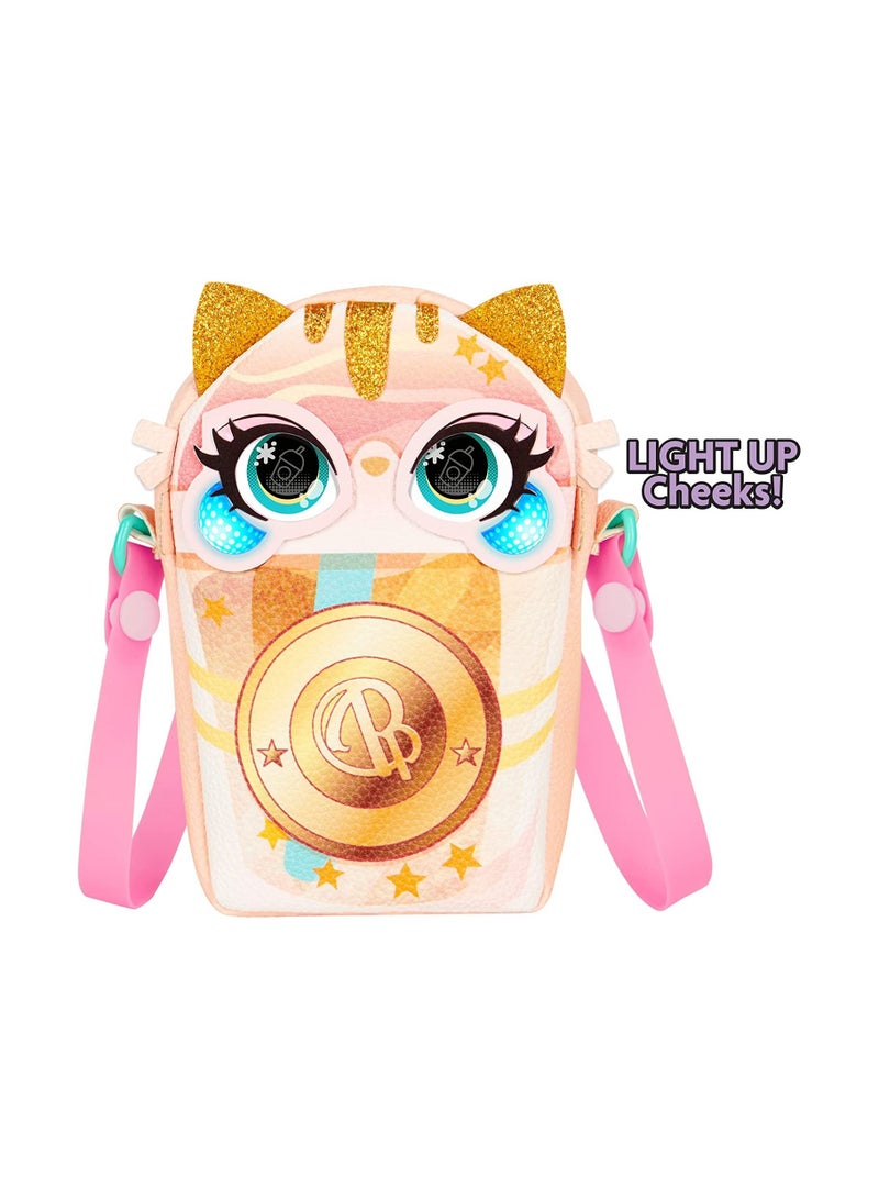 SPIN MASTER Purse Pets, Treat Yo Self Catpuchino Interactive Pet Toy & Crossbody Bag with Lights, Over 25 Sounds & Reactions  - Image 2