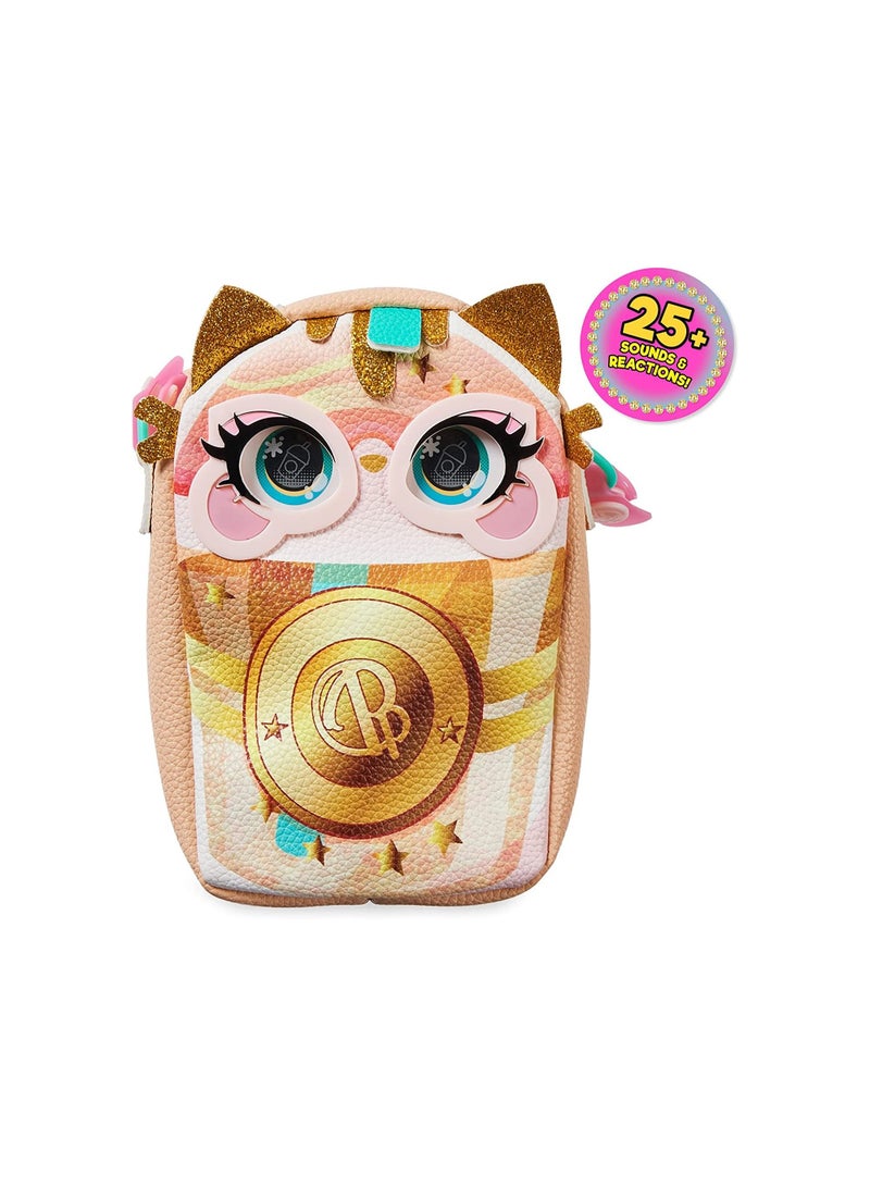 SPIN MASTER Purse Pets, Treat Yo Self Catpuchino Interactive Pet Toy & Crossbody Bag with Lights, Over 25 Sounds & Reactions  - Image 3