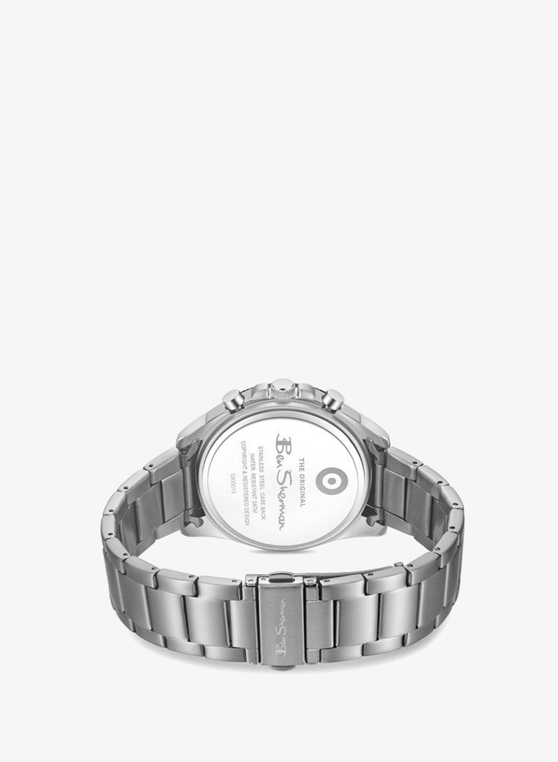 Ben Sherman Sheffield Black Dial Stainless Steel Bracelet Chronograph Watch for Men, 44mm - Image 3