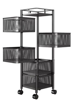 Black 5 Tier Square Basket