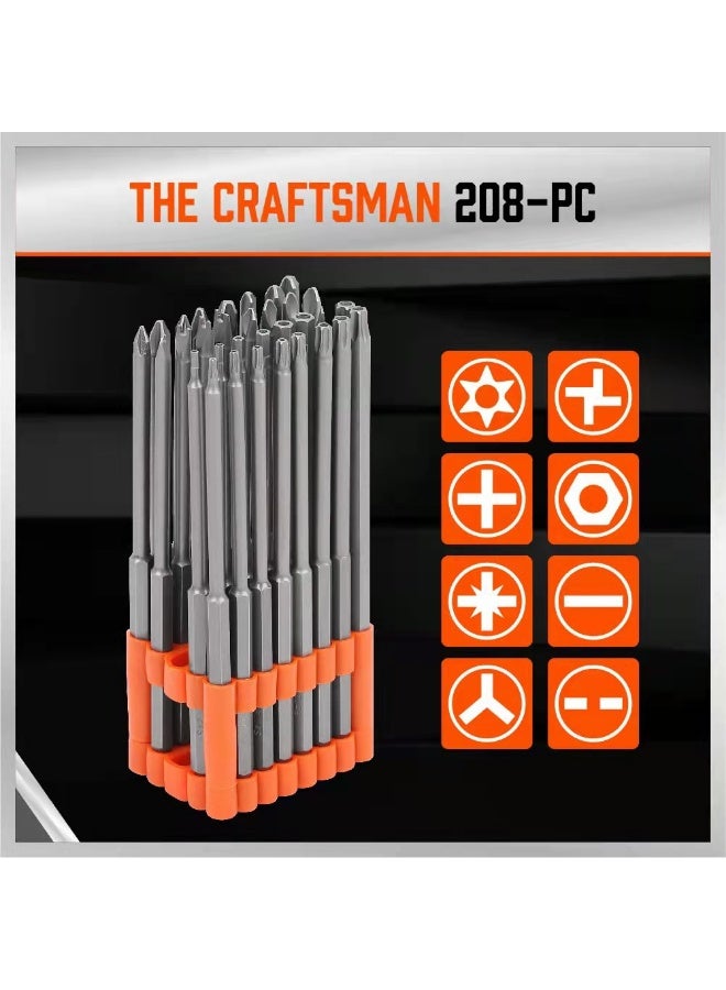 هورسدي مجموعة رؤوس مفكات كهربائية 32 قطعة بطول إضافي 150 ملم – مصنوعة من فولاذ S2 متين مع حامل تخزين، تشمل شق، توركس، فيليبس، سداسي ورؤوس أمان - Image 5