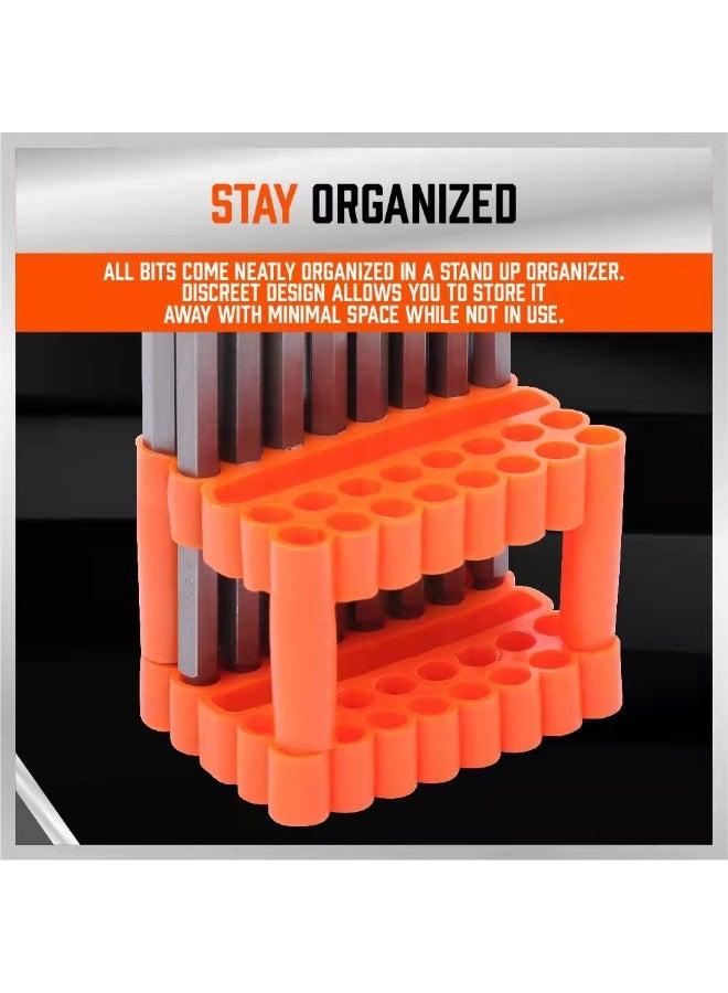 هورسدي مجموعة رؤوس مفكات كهربائية 32 قطعة بطول إضافي 150 ملم – مصنوعة من فولاذ S2 متين مع حامل تخزين، تشمل شق، توركس، فيليبس، سداسي ورؤوس أمان - Image 3