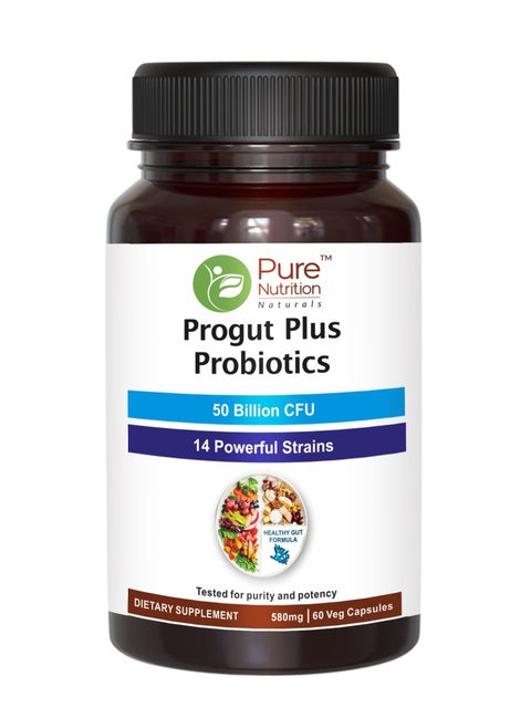 Pure Nutrition Progut Plus 50 Billion CFU with 13 Powerful strains 60 Veg Caps