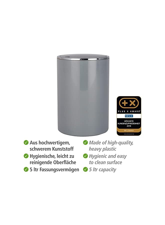 Raxoom Inca Swing Cover Bin, ABS, Grey, 18.5 x 18.5 x 25.5 cm - Image 3