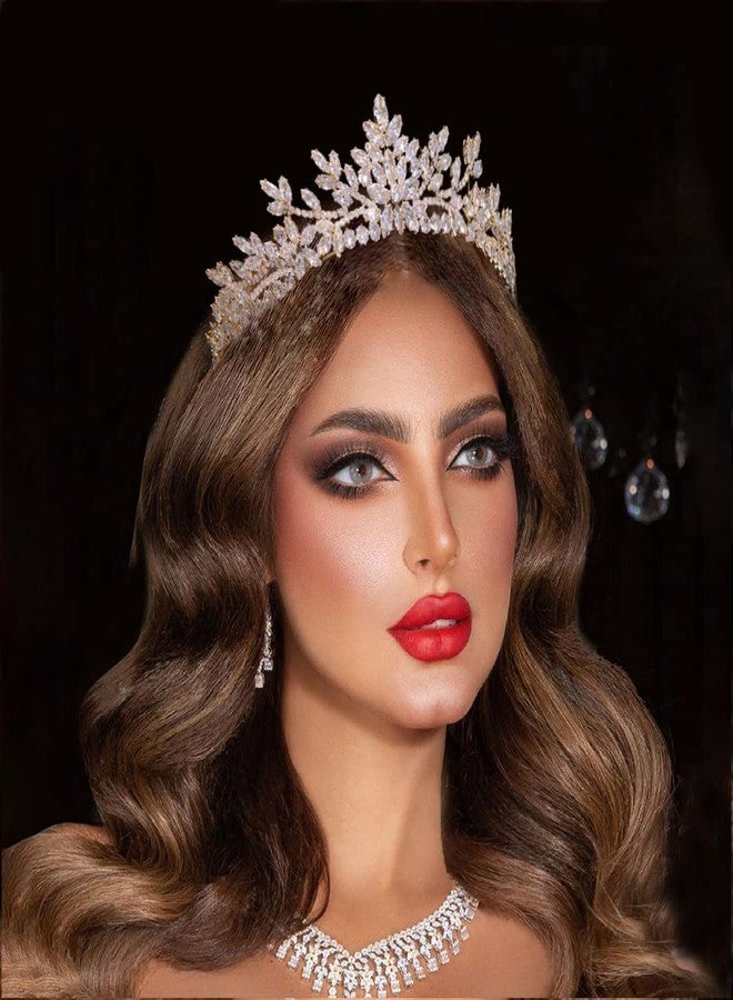 يورسنوف تيجان وتيجان زفاف صغيرة لامعة من الزركون للنساء من جورسنوف، مصنوعة يدويًا من الزركونيا المكعبة، قطع رأس أميرة، غطاء رأس لعيد الميلاد السادس عشر - Image 2