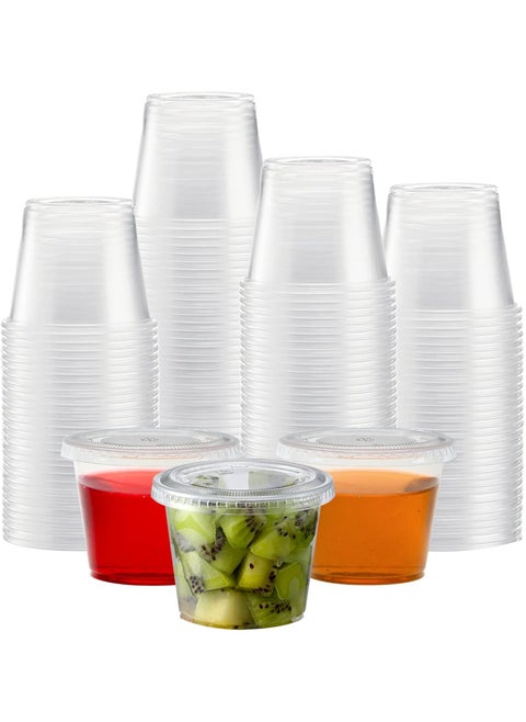 100 Sets 5.5oz Portion Cups with Lids