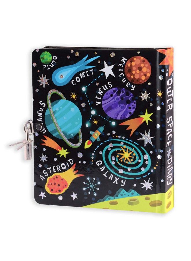 Outer Space Lock And Key Diary For Boys And Girls, 208 Lined Pages  - Image 3