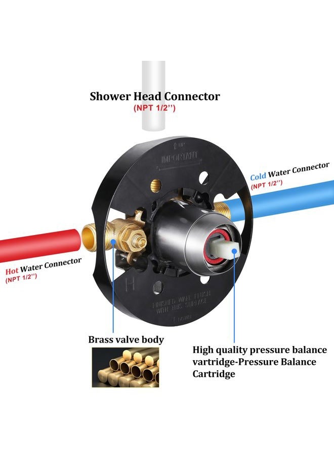 KINSE shower faucet set with shower valve，5-inch shower head 5 Spray Modes，shower kits with shower valve system，shower head with handle（Brushed Nickel ） - Image 5