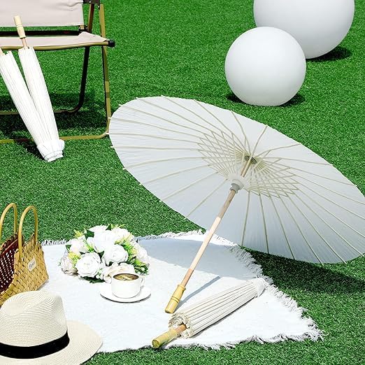 The Decor Affair 6-Pack Artistic silk Umbrellas | Oriental Style Parasol Collection for DIY Crafts, Oil silk Painting | Ideal for Weddings, Bridal Showers & Special Events Decor - Image 2