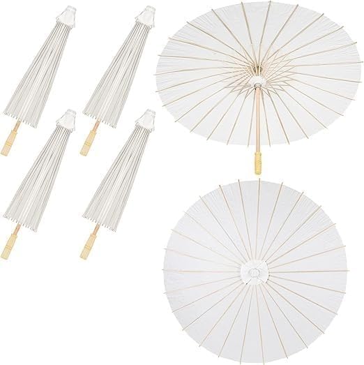The Decor Affair 6-Pack Artistic silk Umbrellas | Oriental Style Parasol Collection for DIY Crafts, Oil silk Painting | Ideal for Weddings, Bridal Showers & Special Events Decor - Image 1