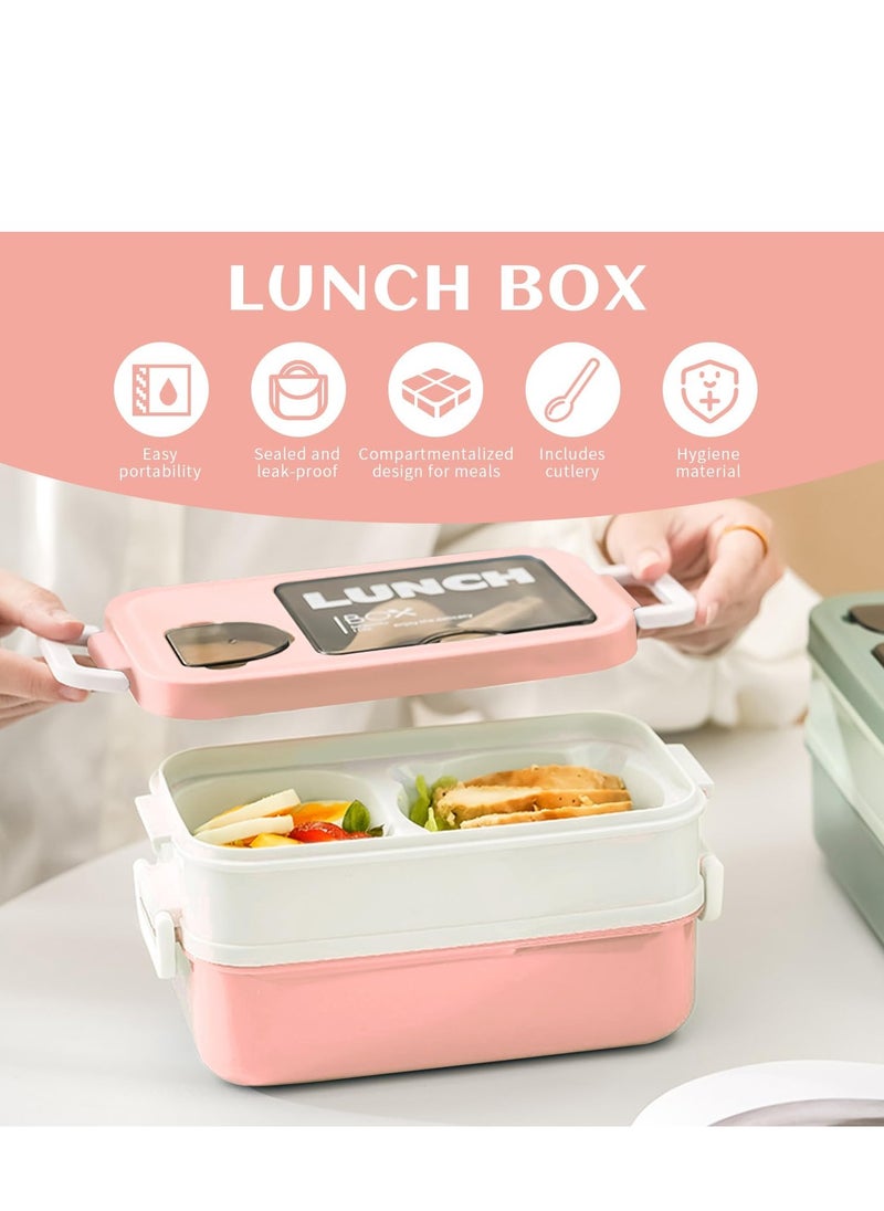 ROEIEIS Lunch Box,Leak-Proof Bento Box for Kids, BPA-Free Lunch Box Kids,Microwave & Dishwasher Safe Bento Box Adult,Durable Lunch Containers for Adults (Pink)  - Image 5