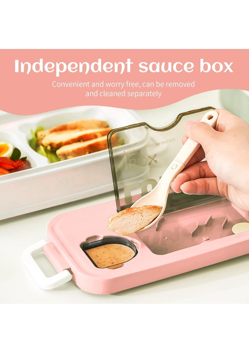 ROEIEIS Lunch Box,Leak-Proof Bento Box for Kids, BPA-Free Lunch Box Kids,Microwave & Dishwasher Safe Bento Box Adult,Durable Lunch Containers for Adults (Pink)  - Image 4
