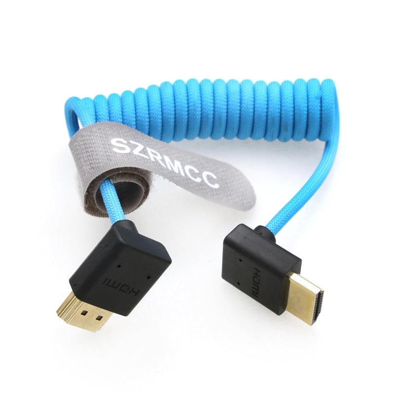 اس زد ار ام سي سي كابل 8K HDMI إلى HDMI بزاوية علوية وسفلية فائق السرعة ملفوف مضفر للكاميرا Z Cam E2 Sony FX6 FX9 Canon EOS C70 C300 Portkeys BM5 Atomos Ninjav V Shogun Monitor - Image 2