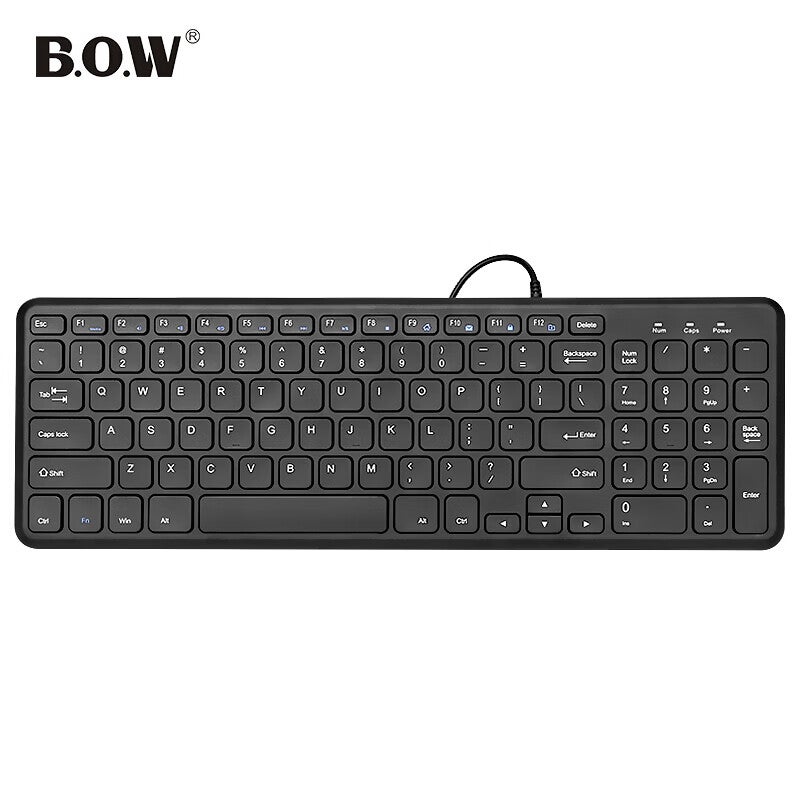 لوحة مفاتيح B.O.W Hangshi HW156S-A ، لوحة مفاتيح سلكية ، لوحة مفاتيح مكتبية ، صامت محمول رقيق للغاية ، 96 مفتاحًا ، لوحة مفاتيح سطح المكتب والكمبيوتر المحمول ، مفاتيح شوكولاتة ، أسود - Image 1